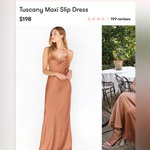 Showmeyourmumu Tuscany Maxi Slip Dress (copper luxe satin)